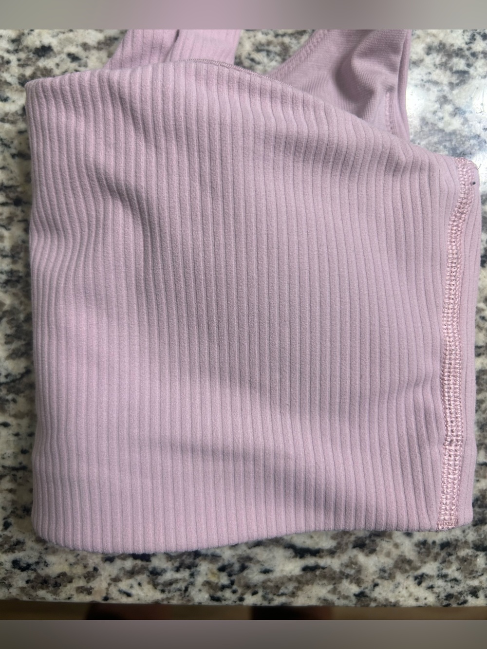 One-Shoulder Ribbed Sports Bra - Light Pink - Picture 4 of 4